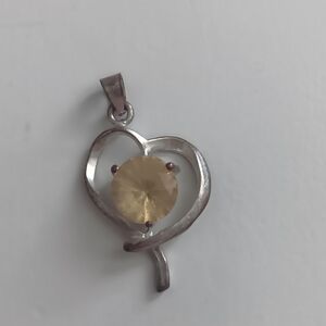 Sterling Silver and Citrine Heart Pendant